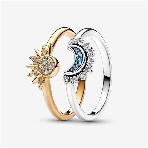 pandora moon stars charm|pandora celestial sun moon ring.